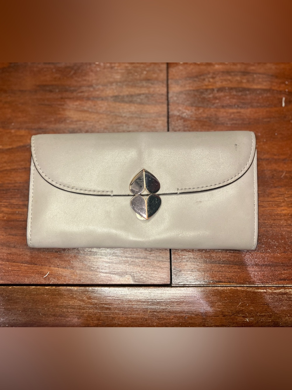 Kate Spade New York gray leather continental flap wallet